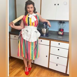 Colorful Striped Dress with Bow Detail